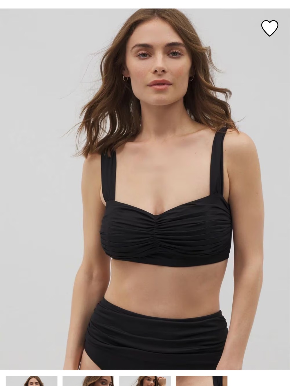 Soma Black Ruched Bandeau Bikini Top